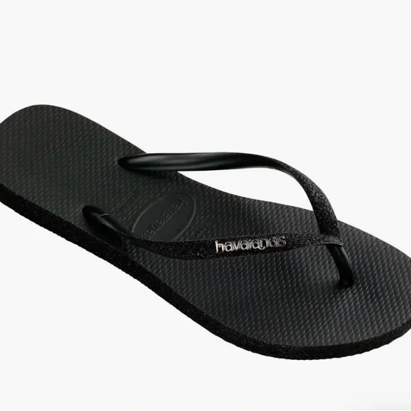 Havianas Slim Sparkle Flip Flop Black Size 6 (Women) - Picture 6 of 6